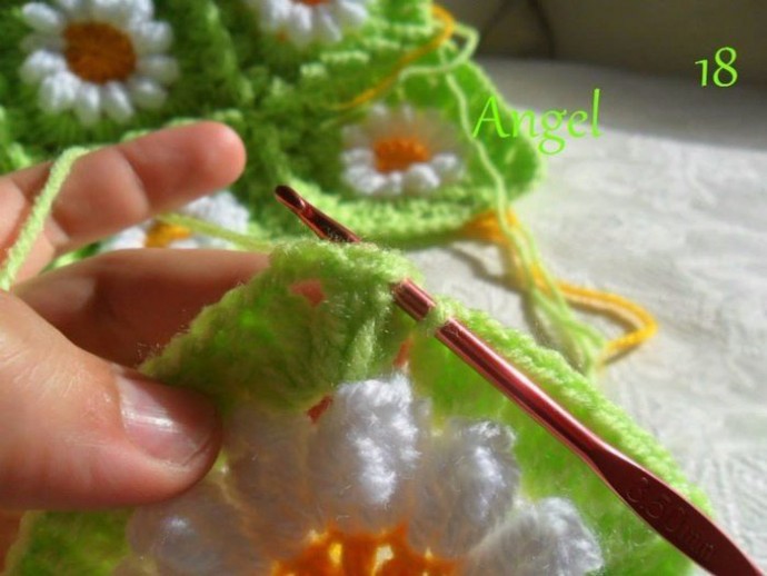 ​Плед из ромашек: мастер-класс