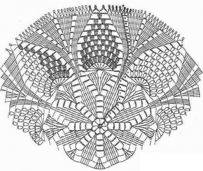 Салфетка виноградная гроздь, вязанная крючком крючком