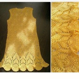 ​Ажурное жёлтое платье