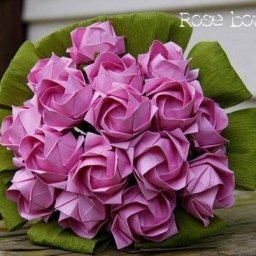 Букет из роз в технике оригами