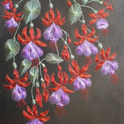 Цветы в технике вышивки изонить