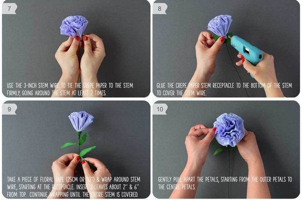 Гвоздики из гофрированной бумаги