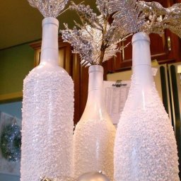 Декор бутылок солью