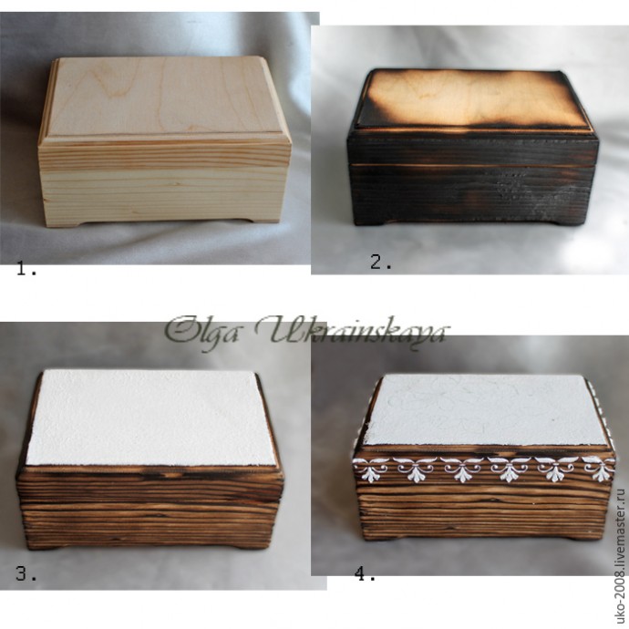 Шкатулка с объемной рябиной