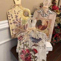 Декоративные доски с декупажем