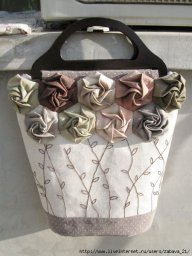 Мастер-класс по текстильным розочкам для украшения сумки