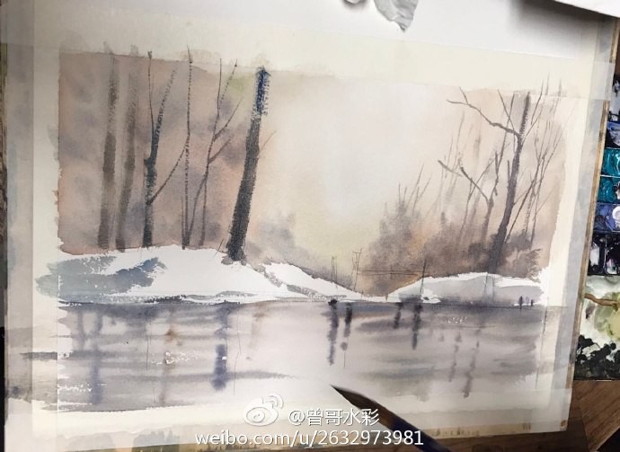 Рисуем снежный пейзаж