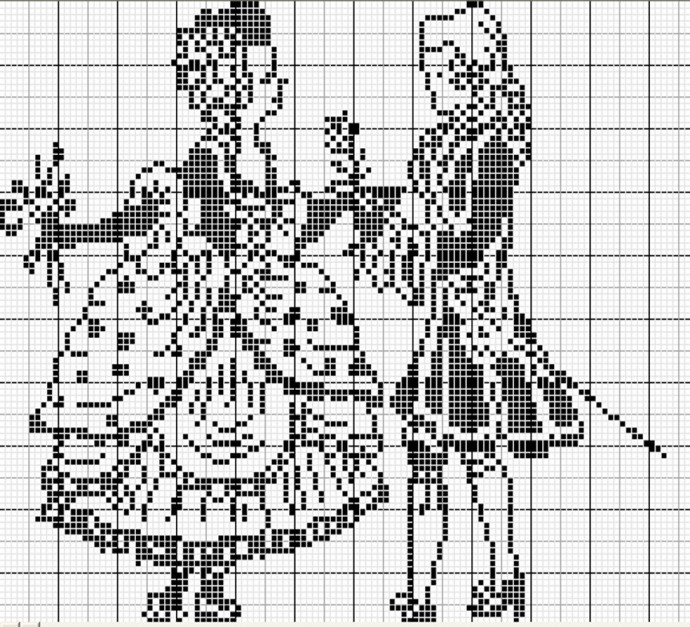 Схемы для монохромной вышивки крестом