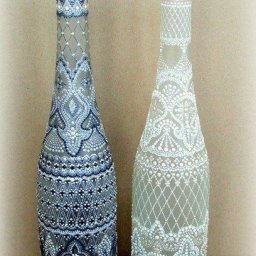 ​Точечная роспись бутылки