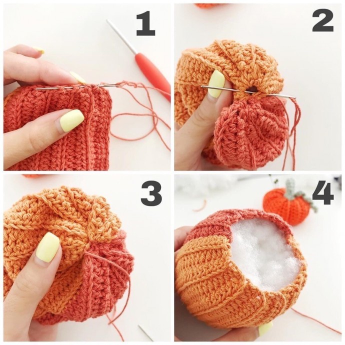 Patrón de crochet Calabaza patchwork / VendulkaM / Otoño / Decoración otoño / Am