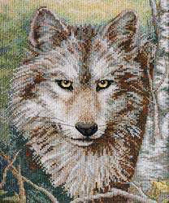 ​Вышивка крестиком: волк
