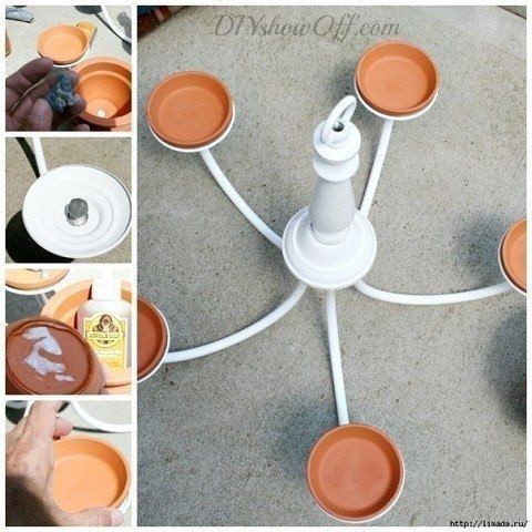 Кашпо из старой люстры