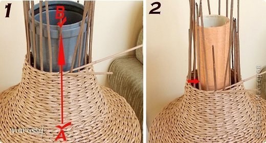 Ваза из газетных трубочек