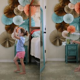 Праздничный декор стен в детской из бумаги и картона