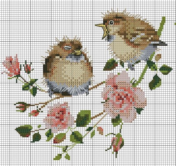 Подборка схем вышивки с птичками