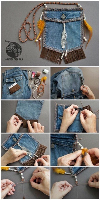 Сумка из джинсовой ткани