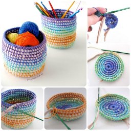 Корзинки крючком