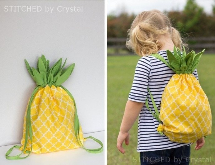 Очень милый рюкзачок в виде ананасика для ребенка