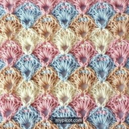 Узор крючком с большими вeepочками