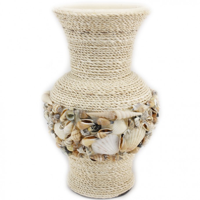 Декорирование вазы бечевкой