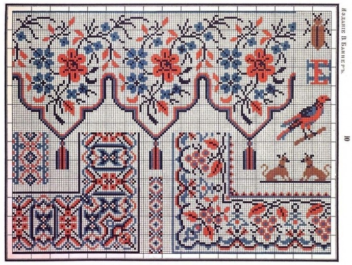 Сборник русских народных схем-узоров для вышивки крестом