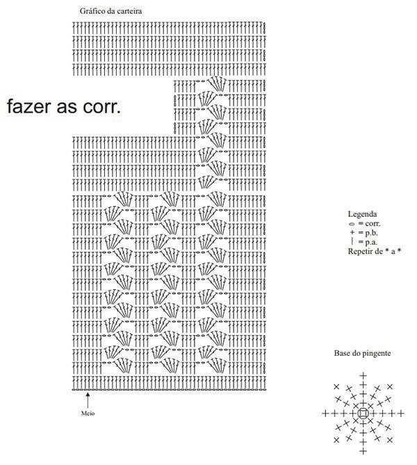​Черный клатч крючком