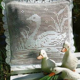 Филейное вязание: лебеди