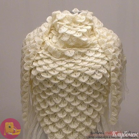 Κpacивый узop "Чeшуйки" кpючкoм