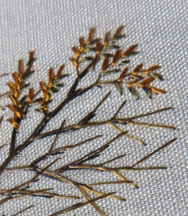 Поэтапная вышивка дерева