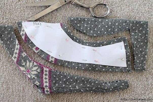 Тапочки из старого свитера