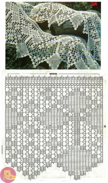 Кайма в филейной технике