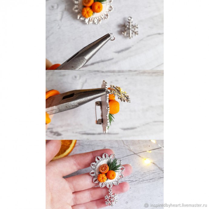 Мандариновая брошь