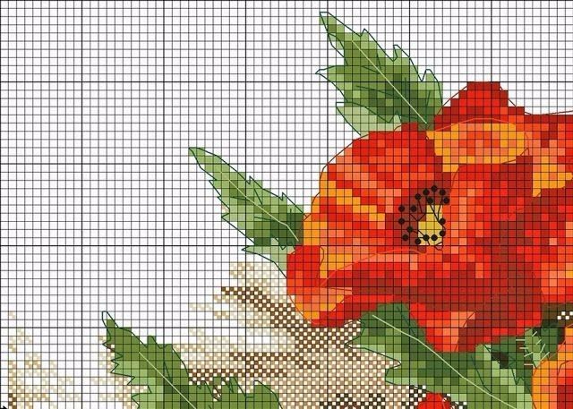 Роскошная вышивка крестом: маки