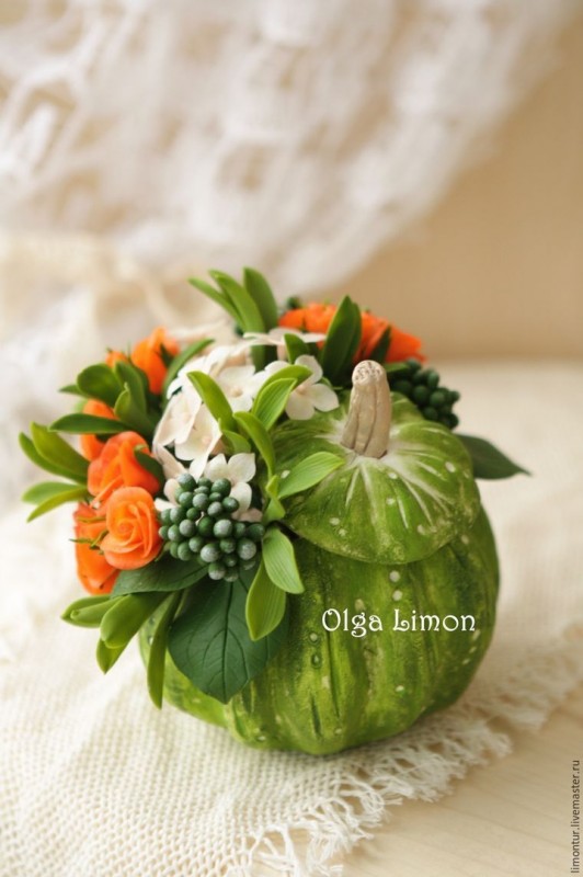 Создаем горшочек из глины «Тыква»
