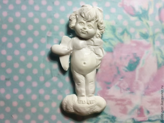 Ангел с розочками из полимерной глины
