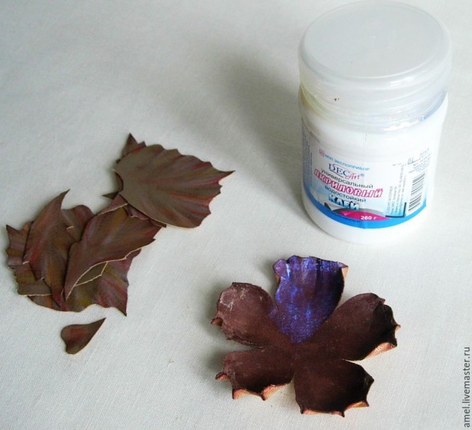 Декор сумки с цветком