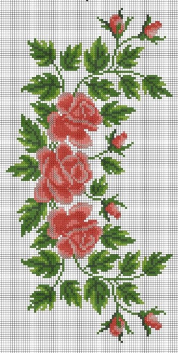 ​Вышивка крестом: розы
