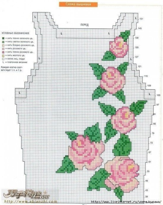 Узор для топа с розами