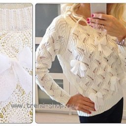 Оригинальный пуловер с ажурными узорами