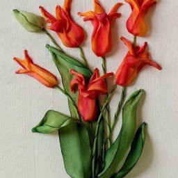 ​Идеи создания картин с цветами из лент