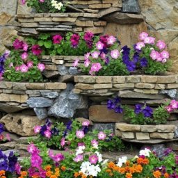 ​Красивые варианты клумб из камушков