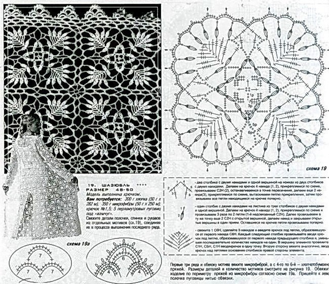Нежнейший шазюбль из квадратных мотивов крючком