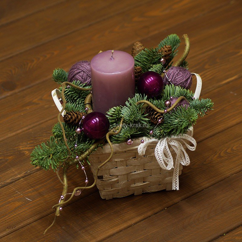 Новогодние композиции со свечами