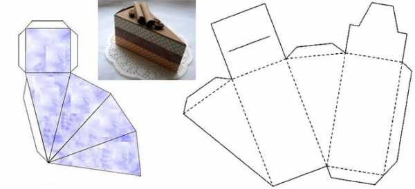 Подарочные коробочки в виде кусочка торта: схема