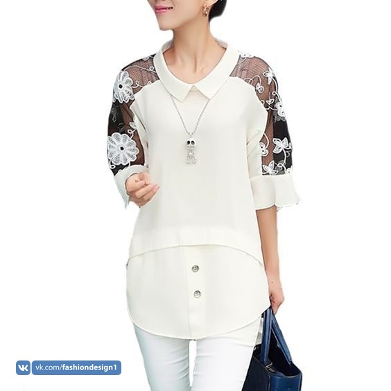 Блузки с кружевом: идеи