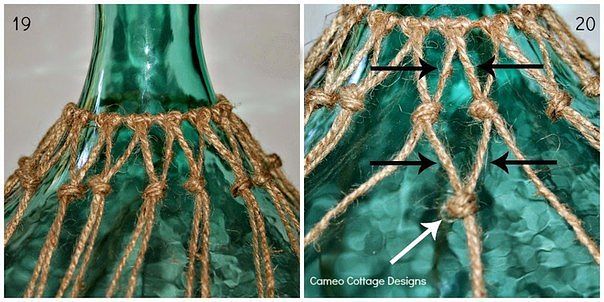 Декор бутылки верёвкой Декор бутылки верёвкой