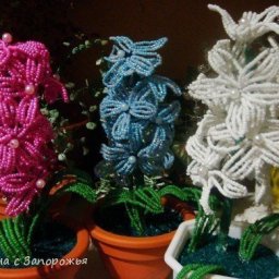 Гиацинты из бисера