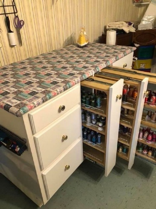 Идеи для хранения ниток для настоящих любителей кройки и шитья