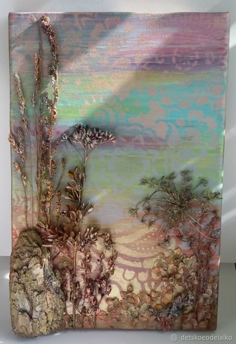 Панно с сухоцветами