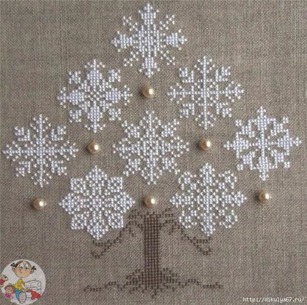 Шаблоны для вышивки: снежинки